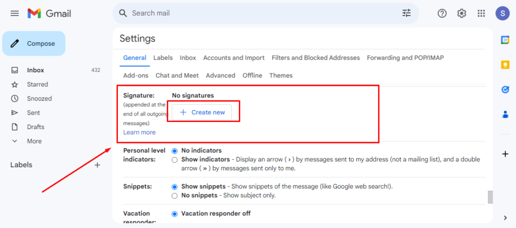 email signature adding guide