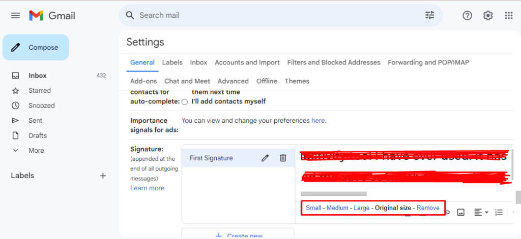 email signature adding guide