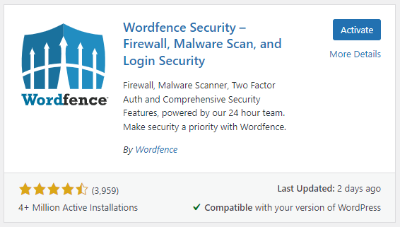 wordfence security plugin